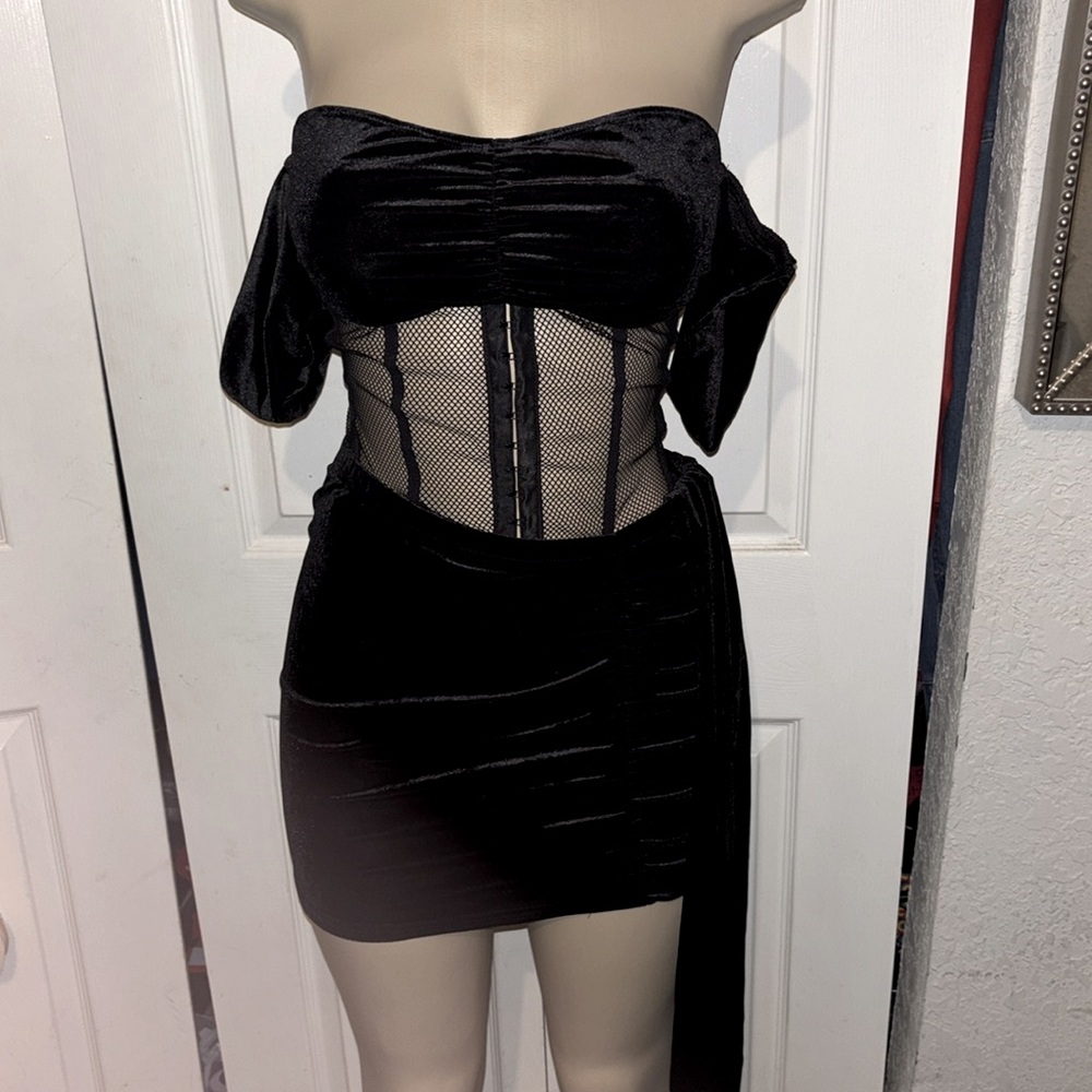 Velvet Corset Skirt Set